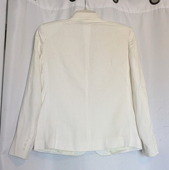 Classic Susan Linley Women's Ivory Color Linen Viscose Lined Blazer Jacket Sz 6 - Picture 4 of 10